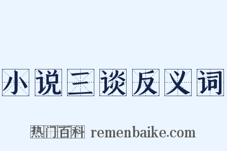 小说三谈反义词是什么意思的图片